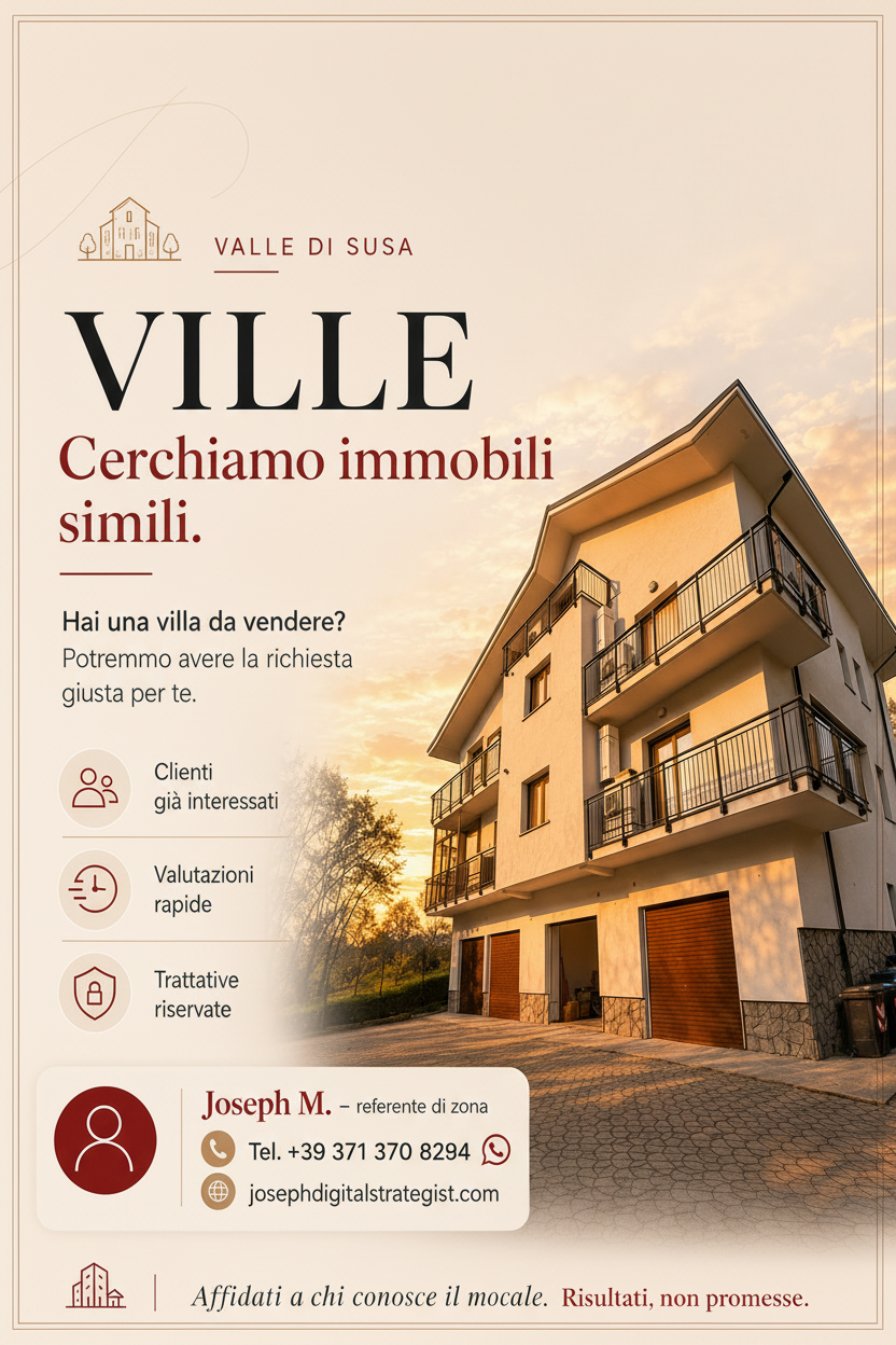 HAI UNA VILLA DA VENDERE IN VALLE DI SUSA?