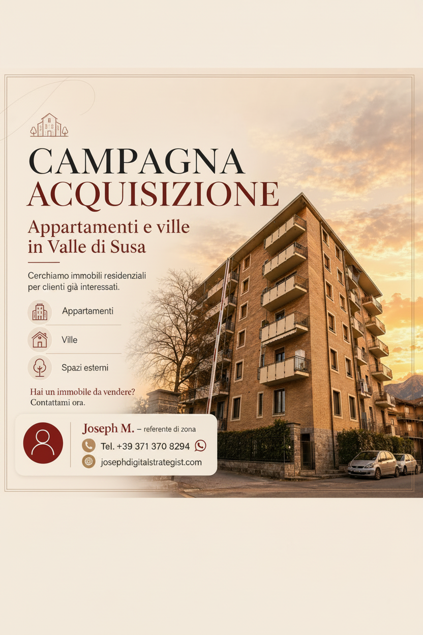 HAI UN APPARTAMENTO O UNA VILLA DA VENDERE IN VALLE DI SUSA?